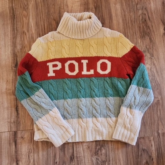 Polo Ralph Lauren Sweaters - Polo by Ralph Lauren Multicolor Striped Turtleneck Sweater